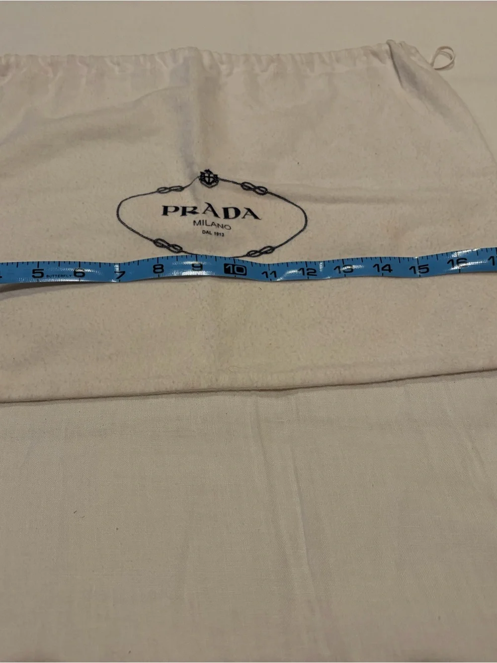 Prada Cream and Black Hobo Bag Dust Cover